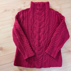Irish 100 % thick wool red sweater